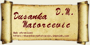 Dušanka Matorčević vizit kartica